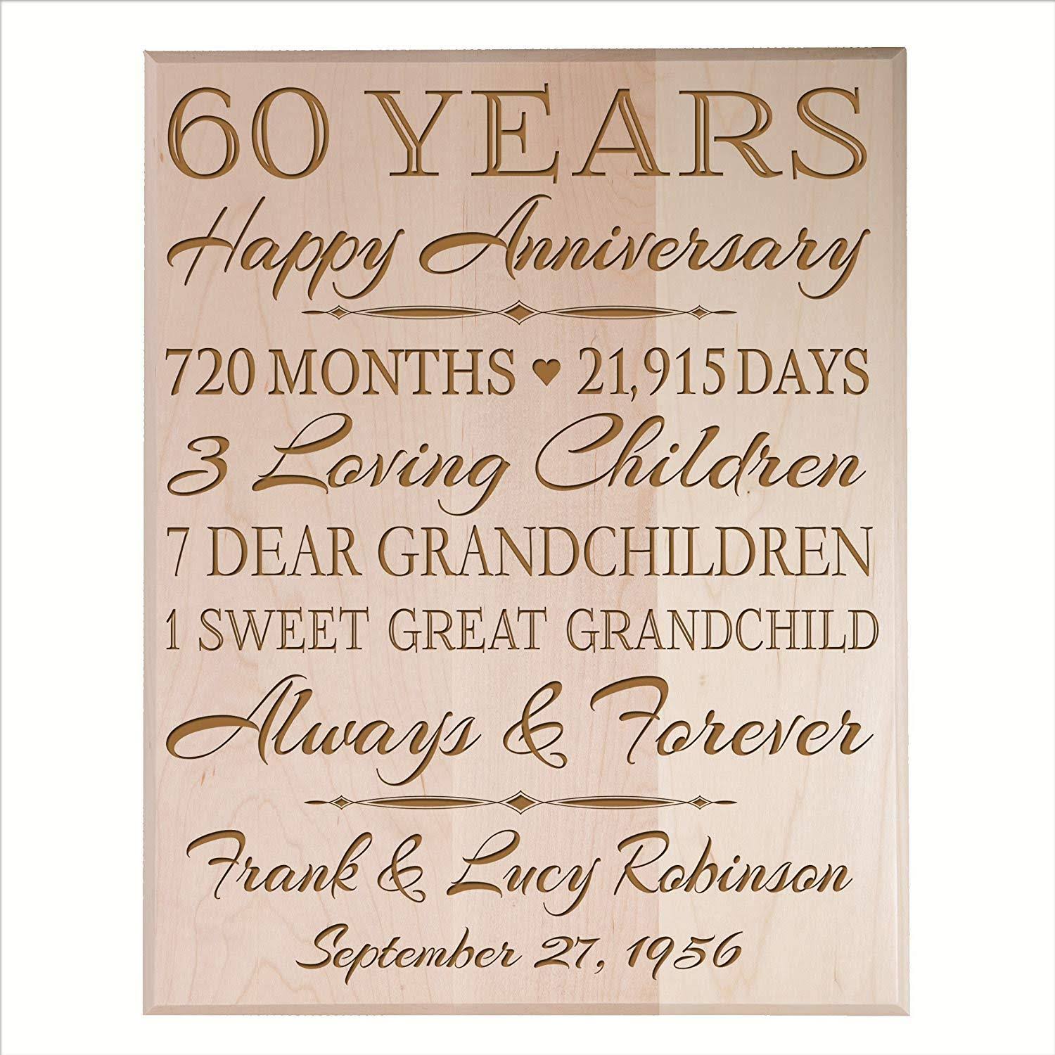 60th Anniversary Wall Plaque Black Veneer Wood Z195