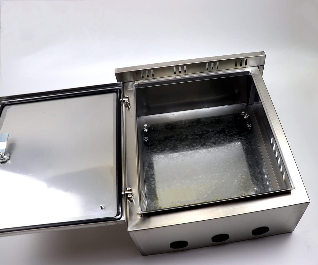304 Stainless Steel Outdoor Electrical Enclosure Box 20 H x 16 W x 8 D with Mounting Plate O160