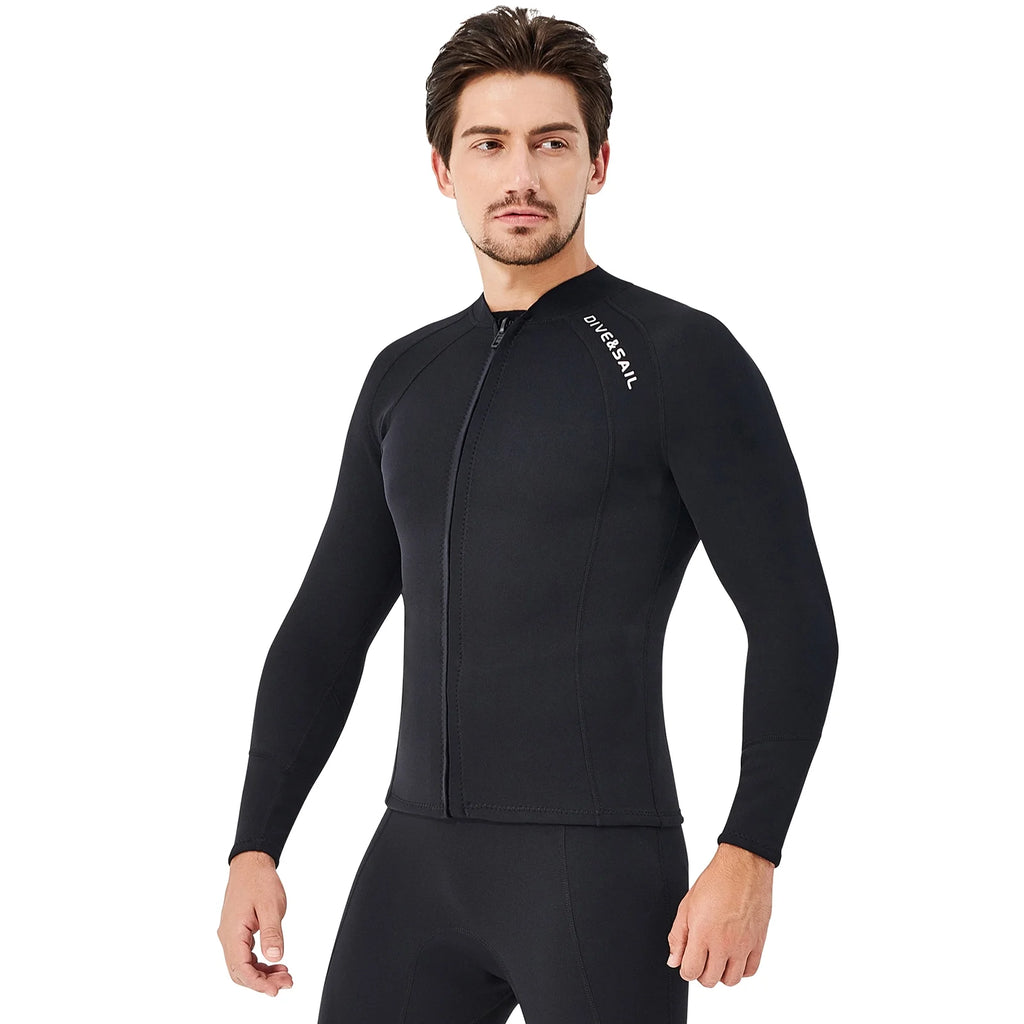 2mm Neoprene Front Zipper Wetsuits Jacket Long Sleeves M4531