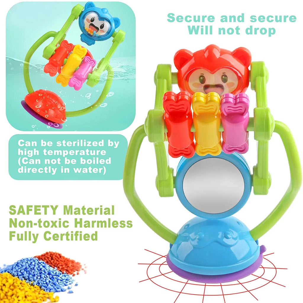 Baby Rattle Toys with Suction Cup Grab Shaker and Spin F97935