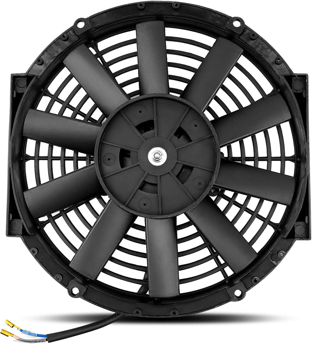 2x10 Inch Electric Radiator Cooling Fan 1350 CFM 12 Volts 80 Watts Pack of 2 U810517