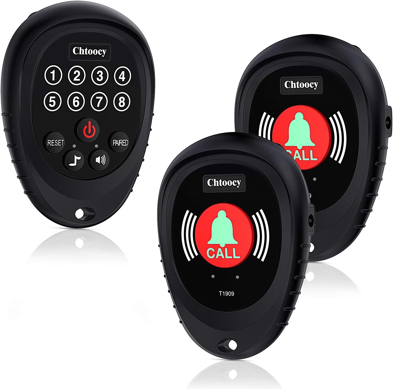 White 3 Call Button Wireless Caregiver Pager System with Receiver Z143