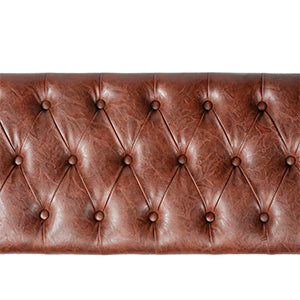 Brown Button Tufted Faux Leather Storage Bench A758694