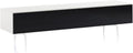 White Wood and Glass TV Stand with Metal Legs P62147
