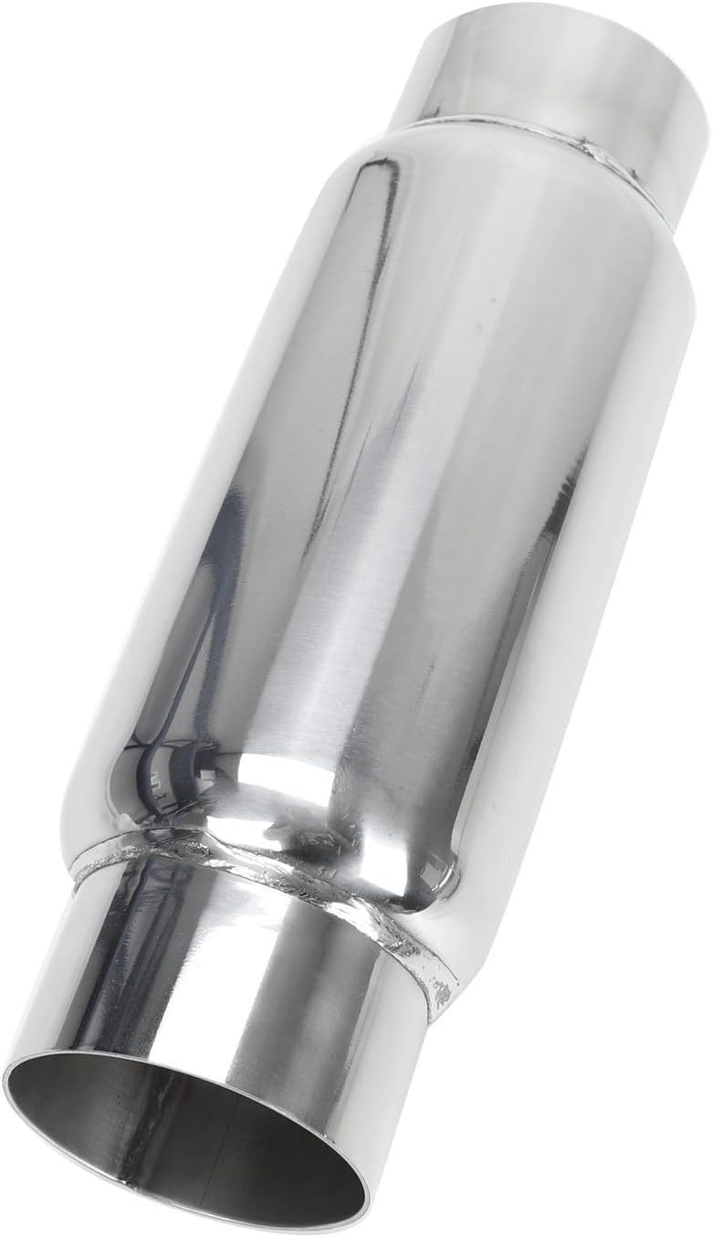 3" Inlet 3" Outlet Stainless Steel Exhaust Muffler Resonator, 12" Overall Length, Pack of 2 T362