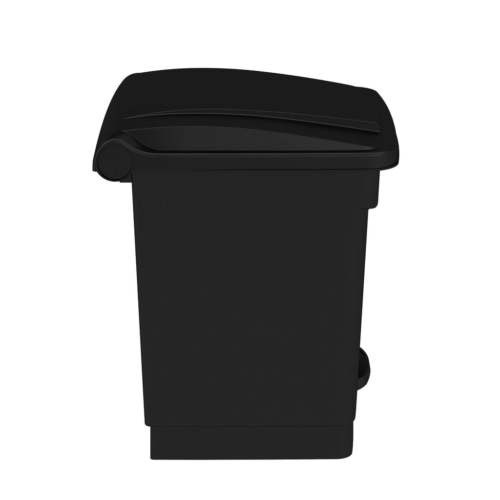 Black 8 Gallon Plastic Step-On Receptacle N90869
