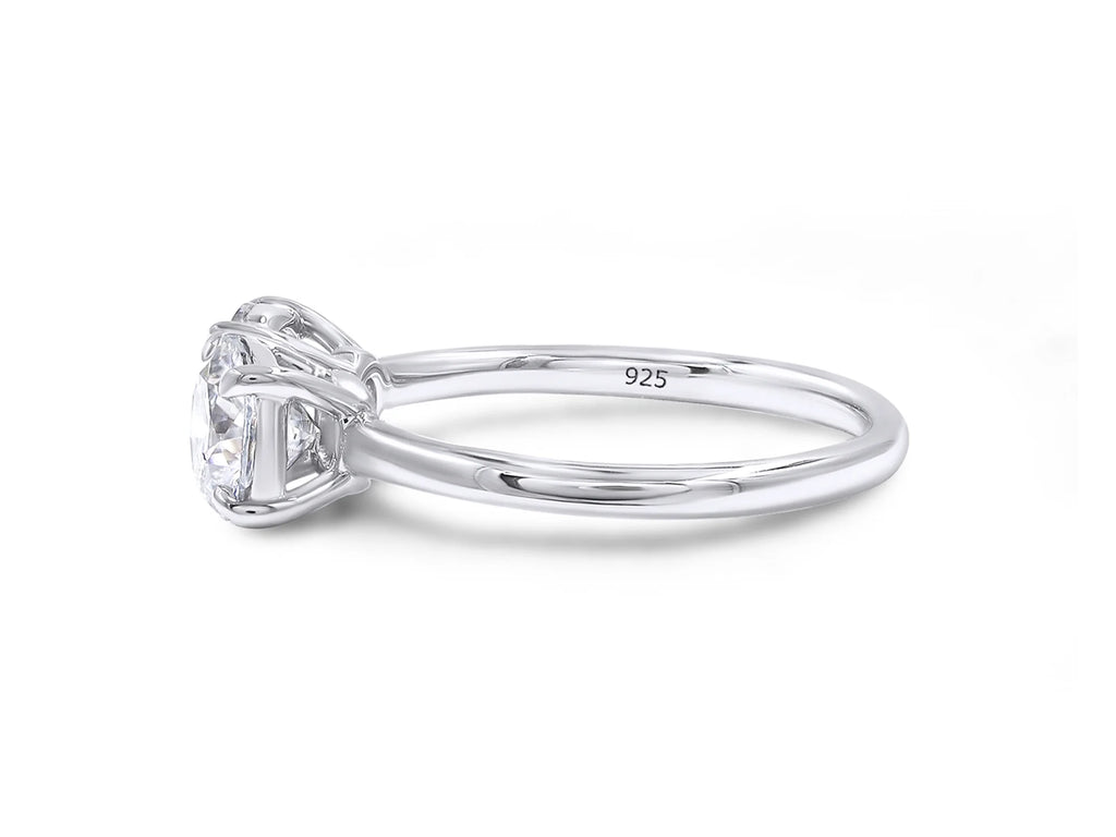 14K White Gold Over Sterling Silver Moissanite 2-Stone Engagement Ring J824