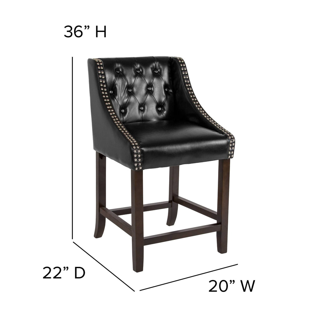 Black Leather Counter Height Stool X9595