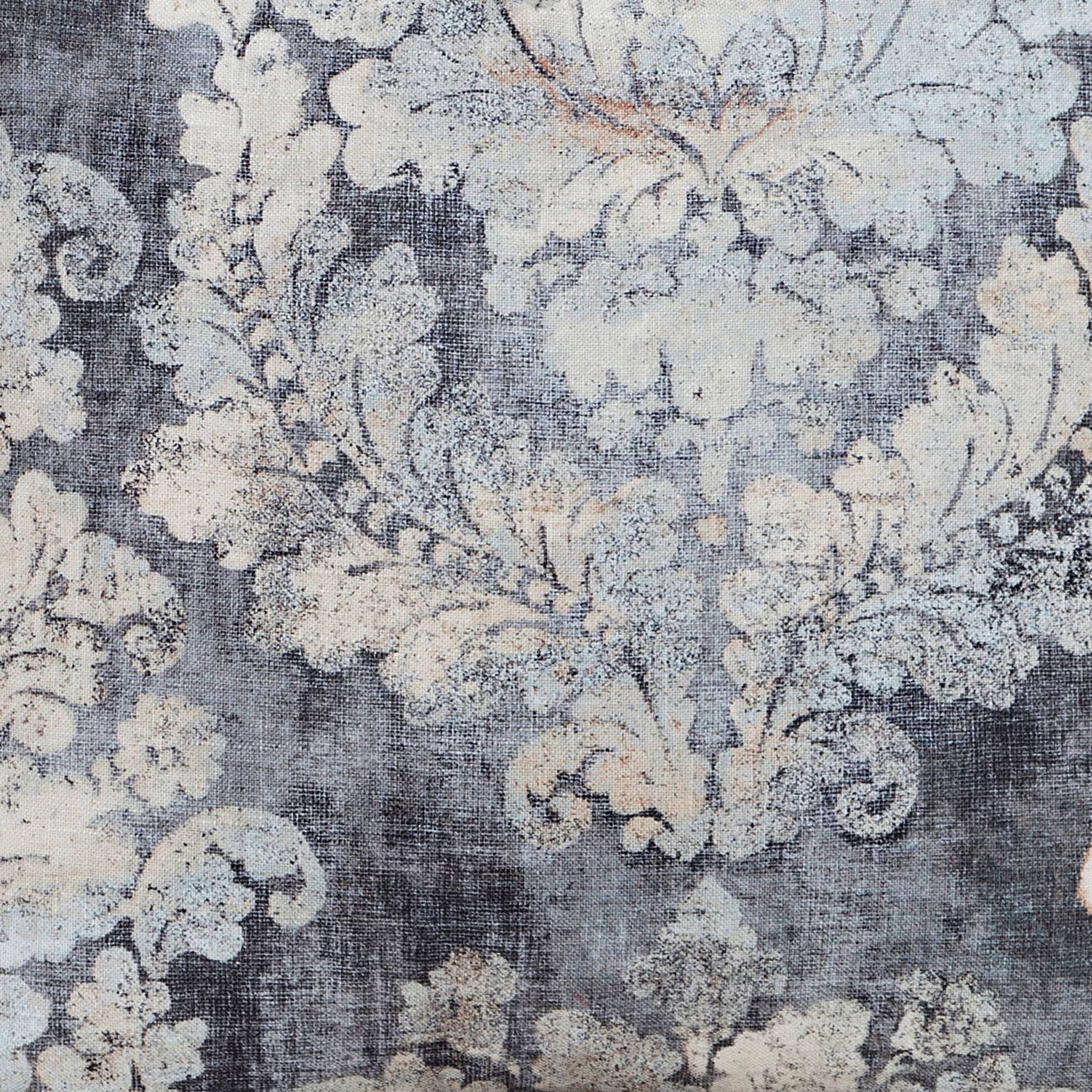Cindersmoke Distressed Damask Duvet and Shams Twin W8388