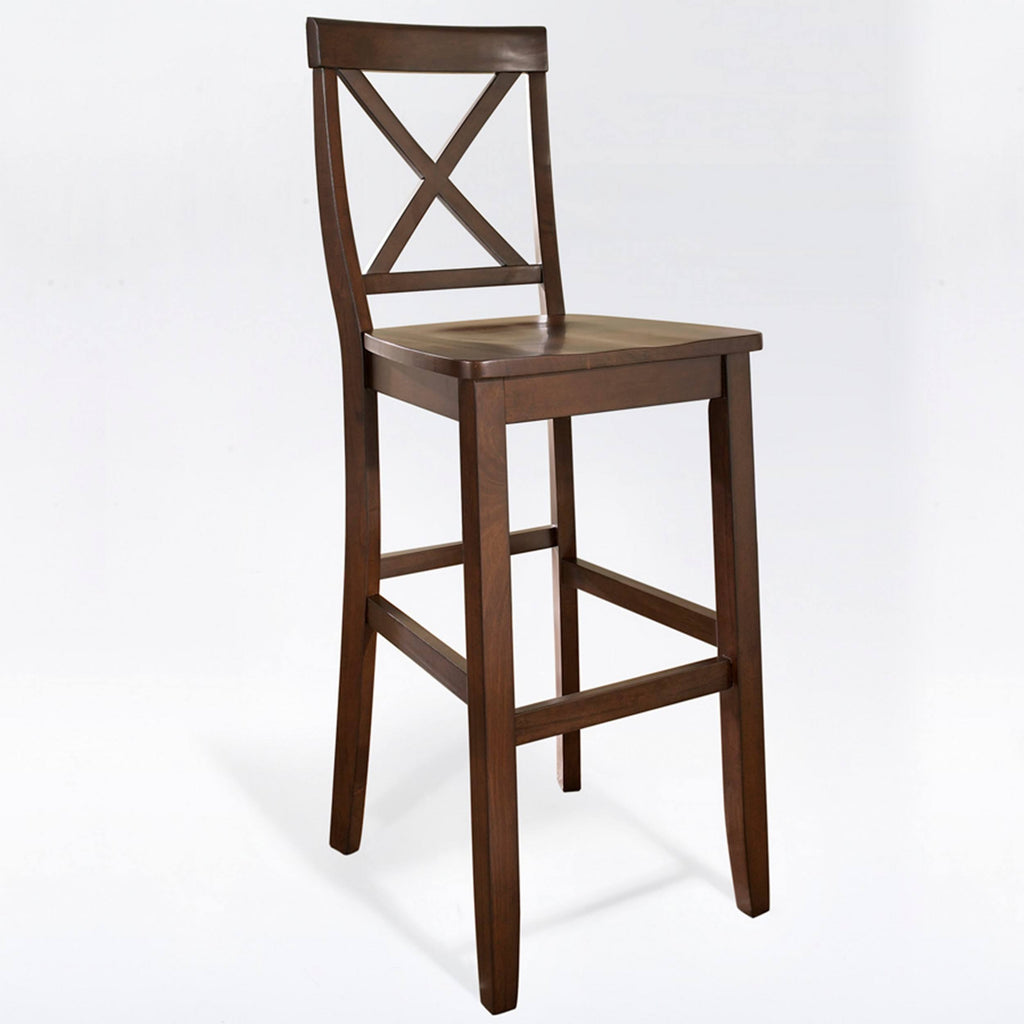 Mahogany X-Back Bar Stool Set of 2 Q696206