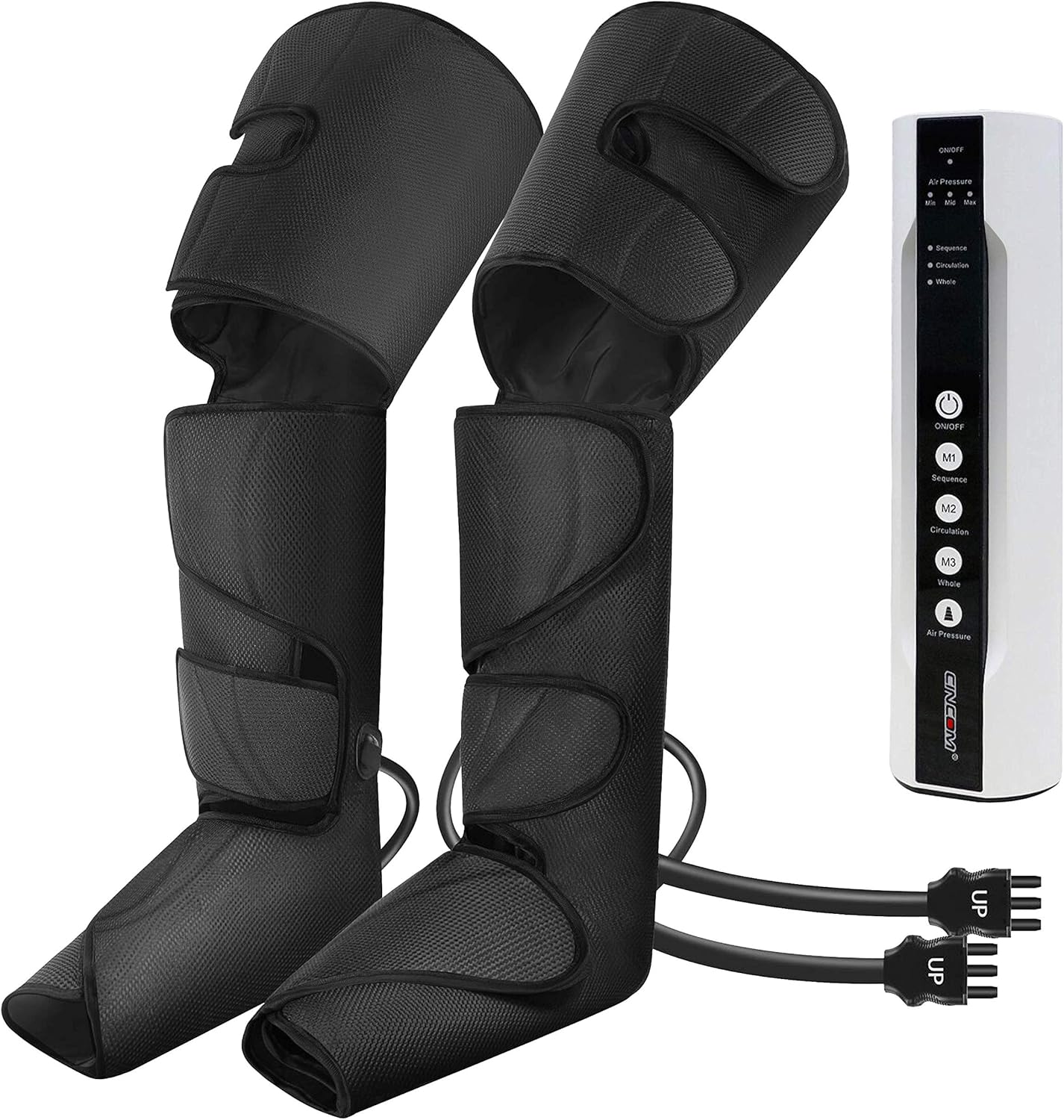 Leg Air Compression Massager with Portable Handheld Controller, 3 Modes & 3 Intensities (Black) A2205