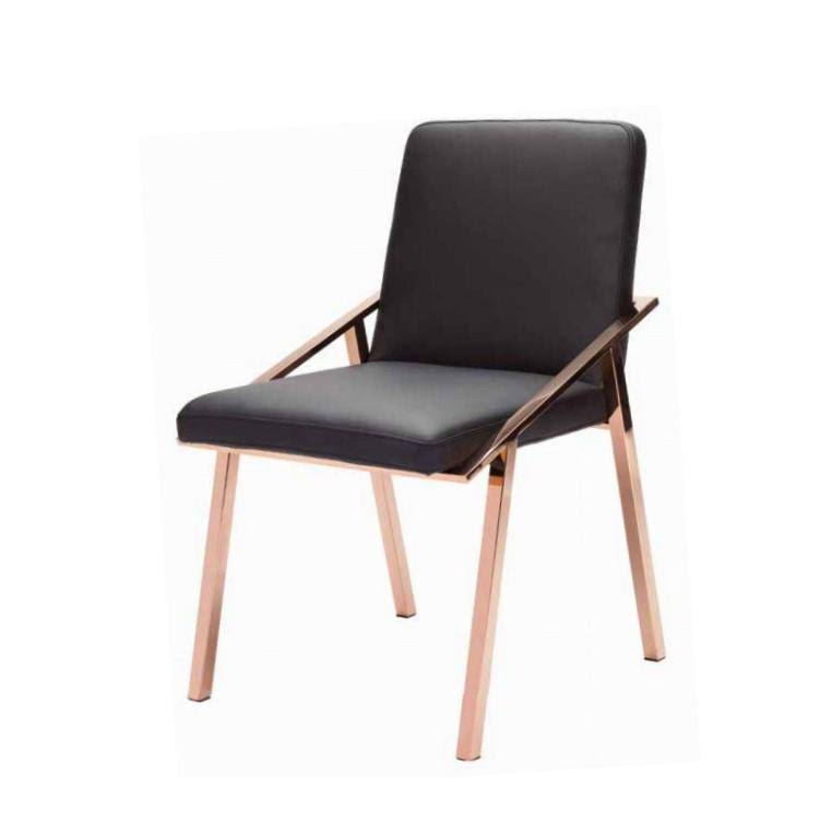 White/Polished Stainless Dining Chair W33839
