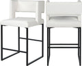 White Faux Leather Counter Stool Set of 2 D74297