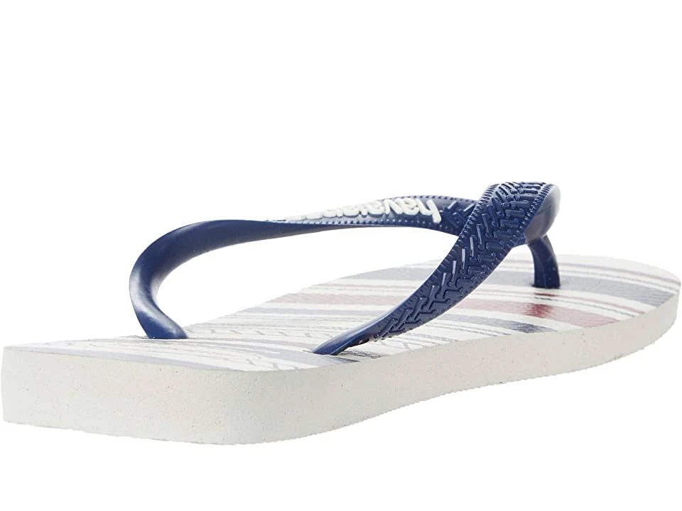 White/Navy Blue/White Flip Flops P192933