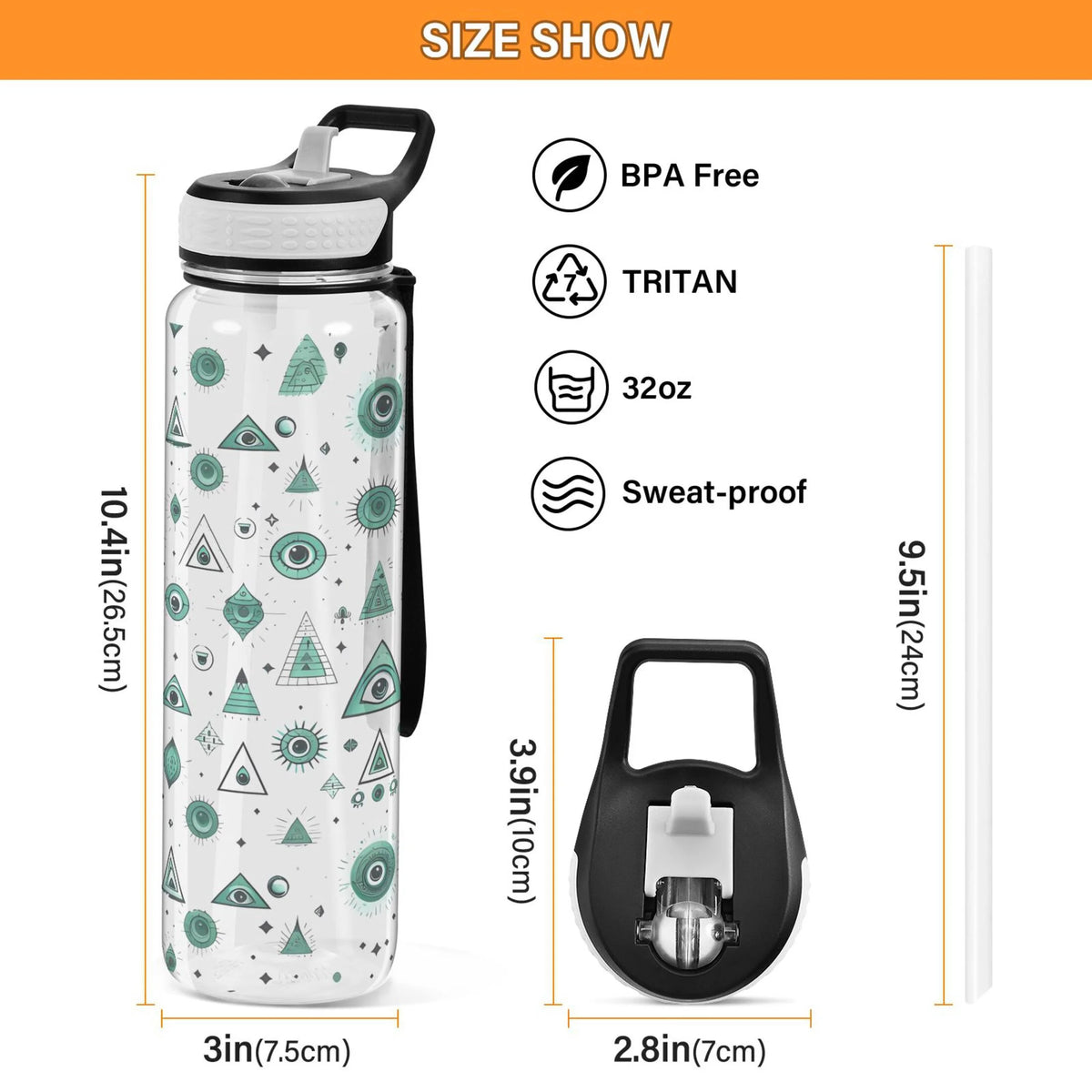 32oz Tritan Water Bottle with Straw Q159681