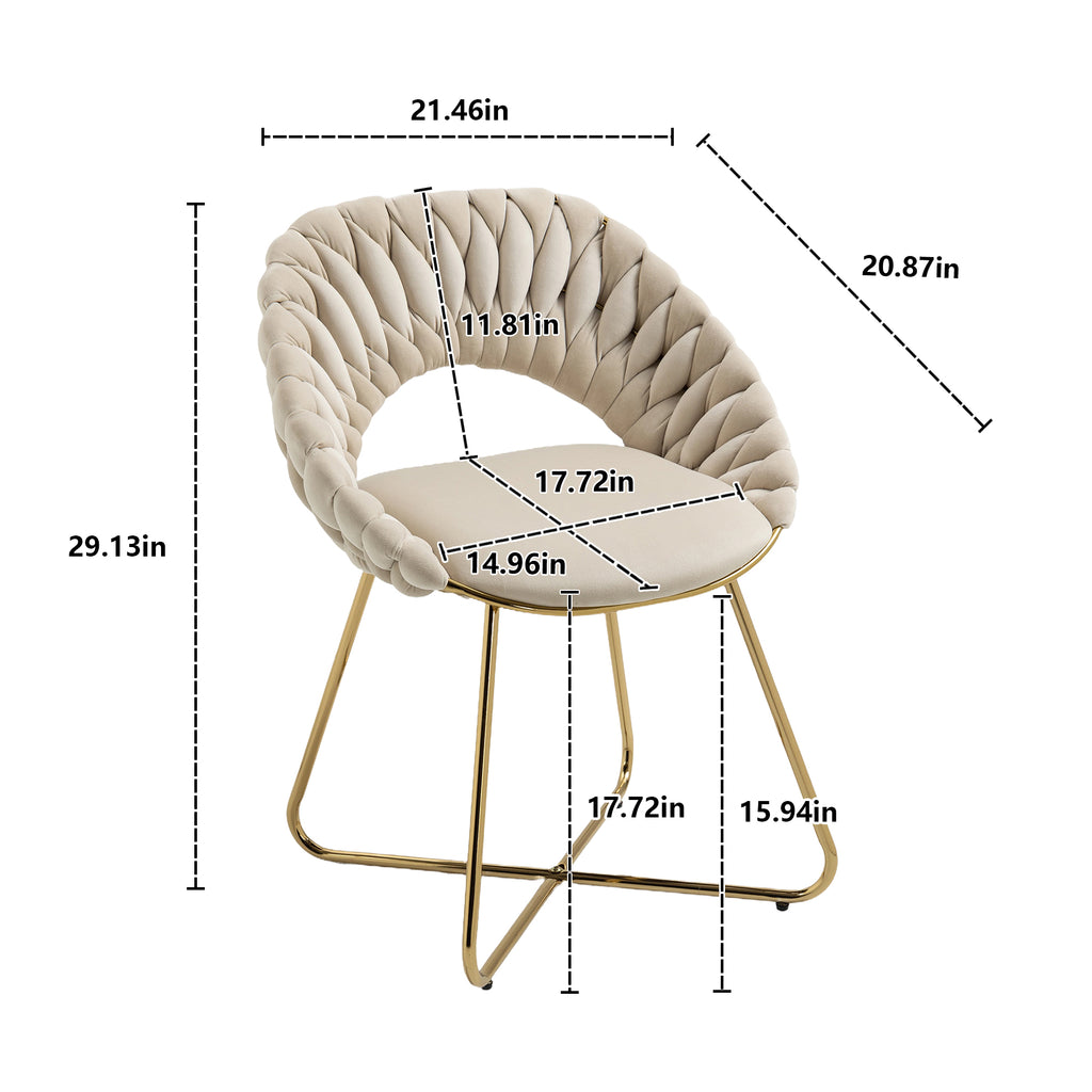 Velvet Accent Chairs Set of 2 with Gold Legs X41422
