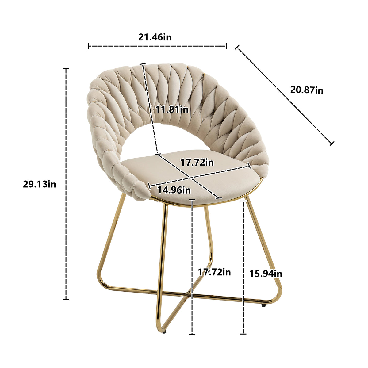 Velvet Accent Chairs Set of 2 with Gold Legs X41422