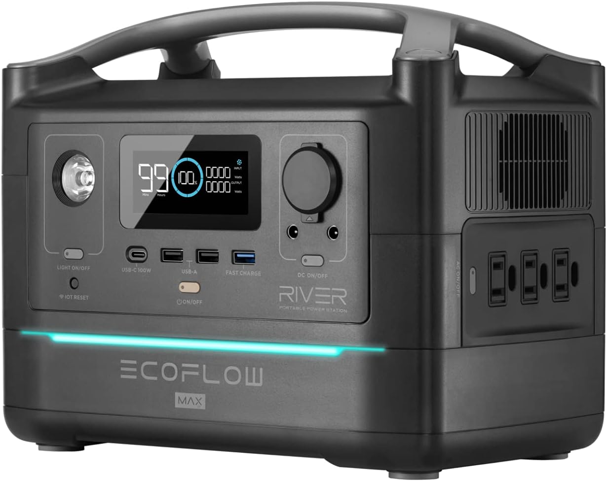 Portable Power Station 576Wh 3 x 600W AC Outlets Solar Generator X3908