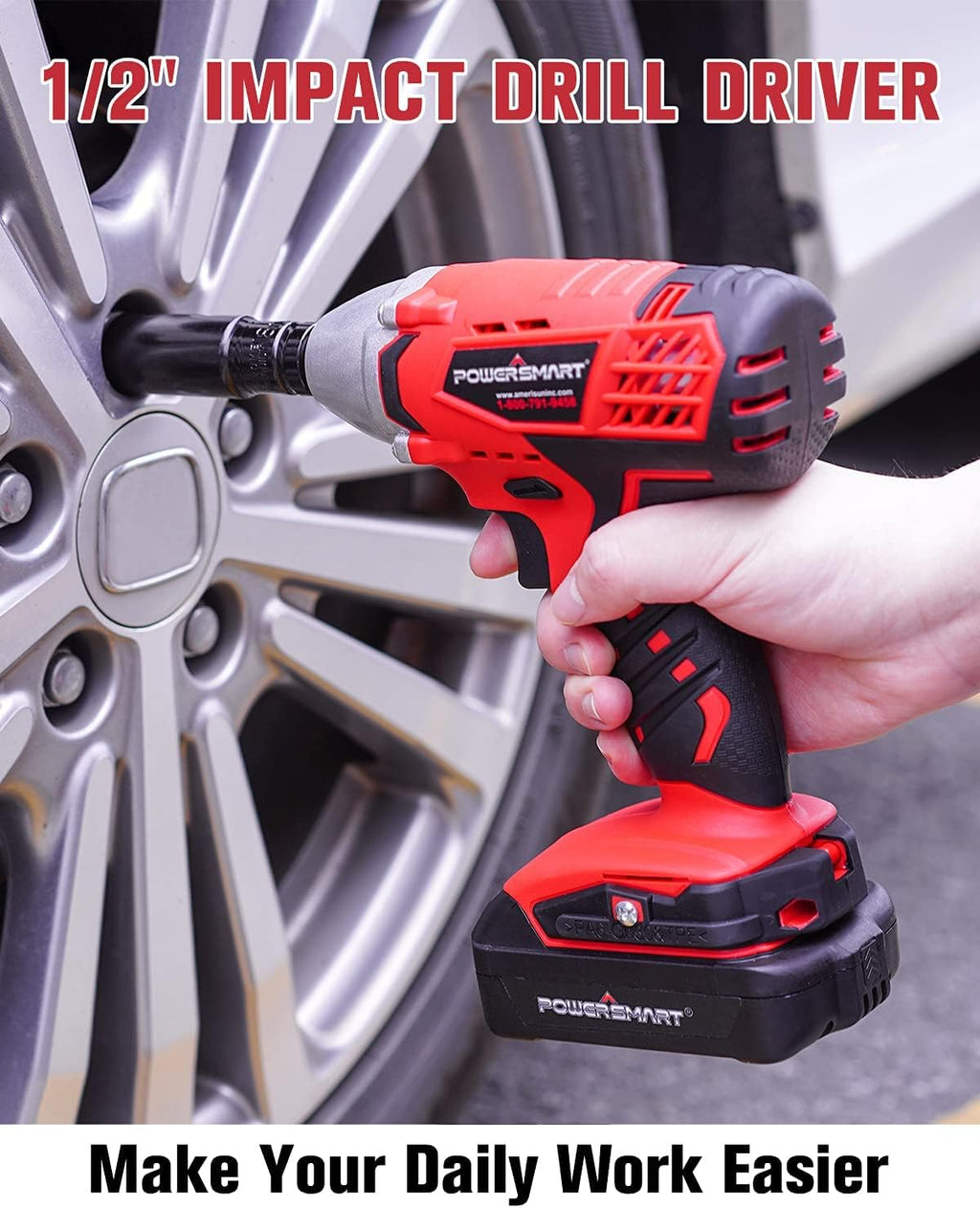 Cordless Impact Wrench 3-in-1, 20V Battery and Fast Charger, Pack of 2 T127