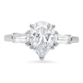 18K White Gold Three-Stone Diamond Engagement Ring S828