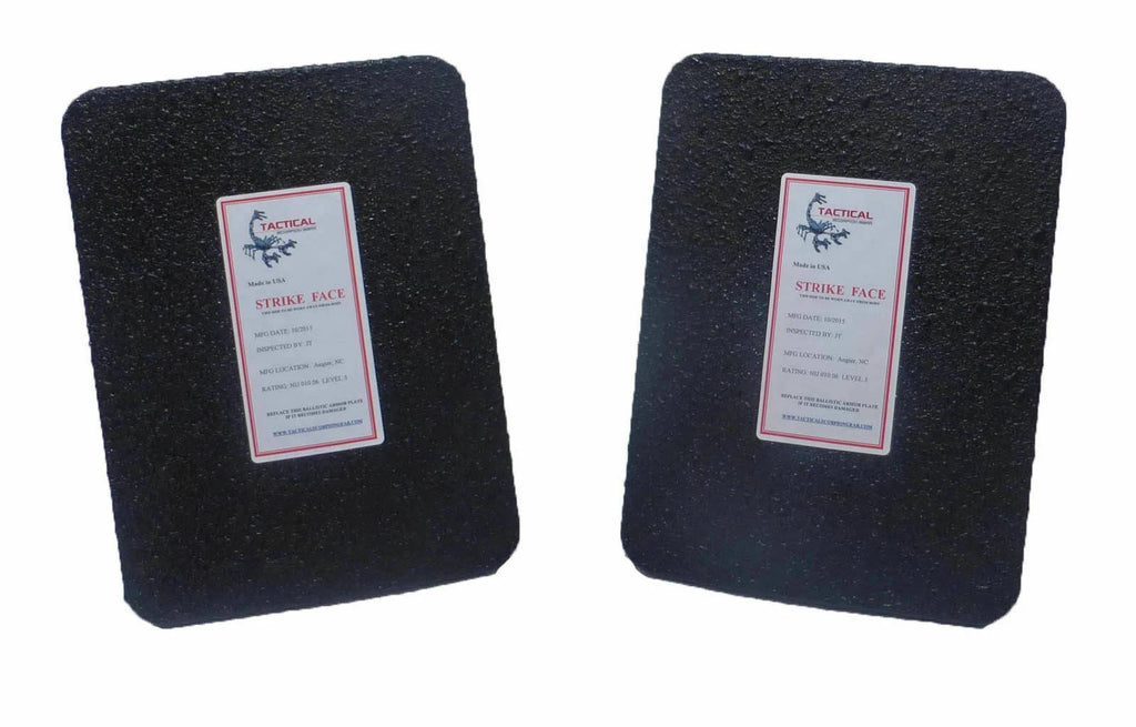Level III AR500 Steel Body Armor Pair 6x8 Curved Plate Coated A814