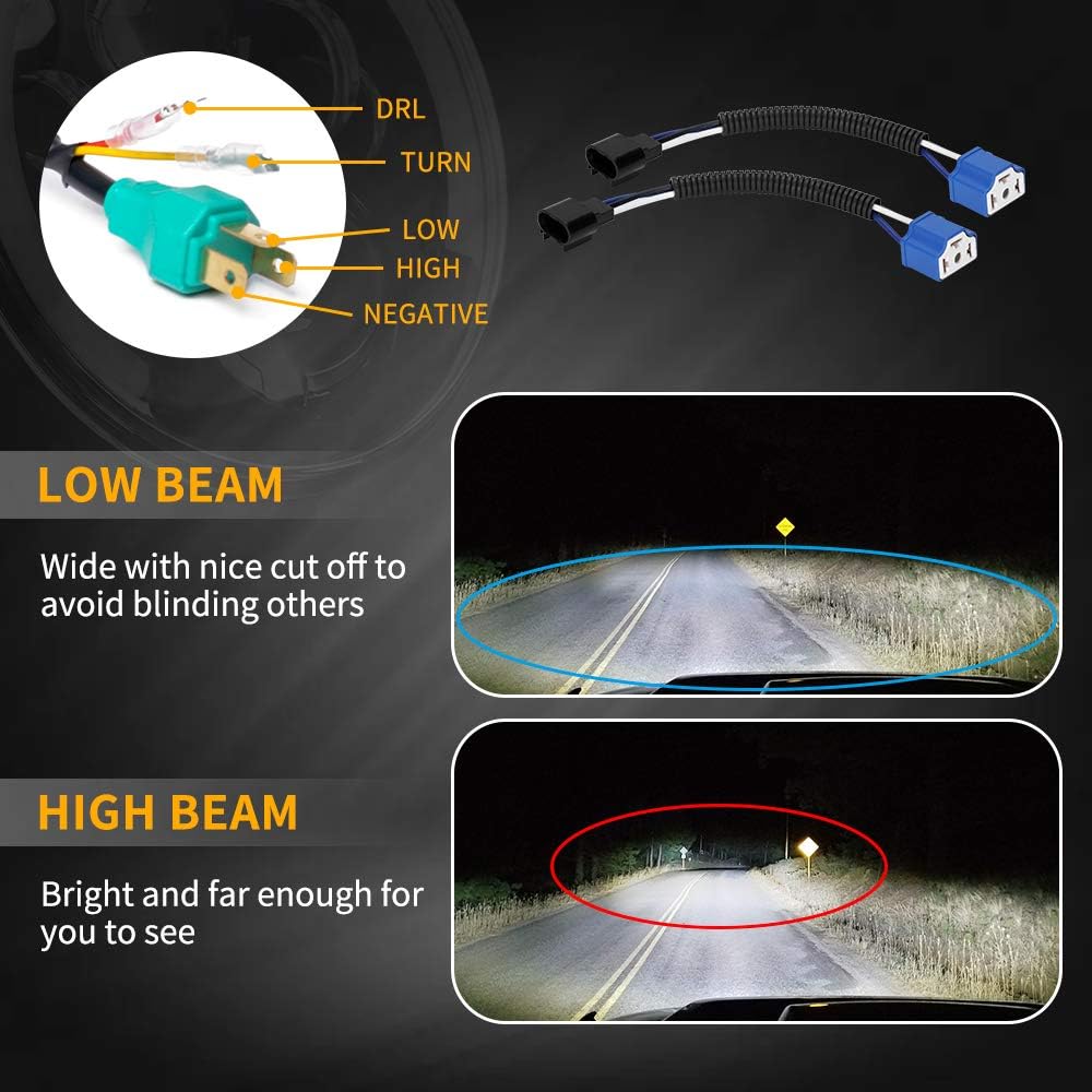 7'' Black Cree LED Headlights and 4'' LED Fog Lights X8933