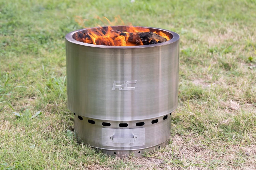 Stainless Steel Smokeless Fire Pit with Carry Bag V279877