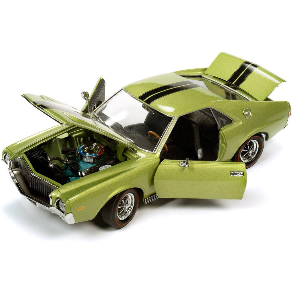 1968 AMC AMX Hardtop Light Green Metallic with Black Stripes Muscle Car W2097
