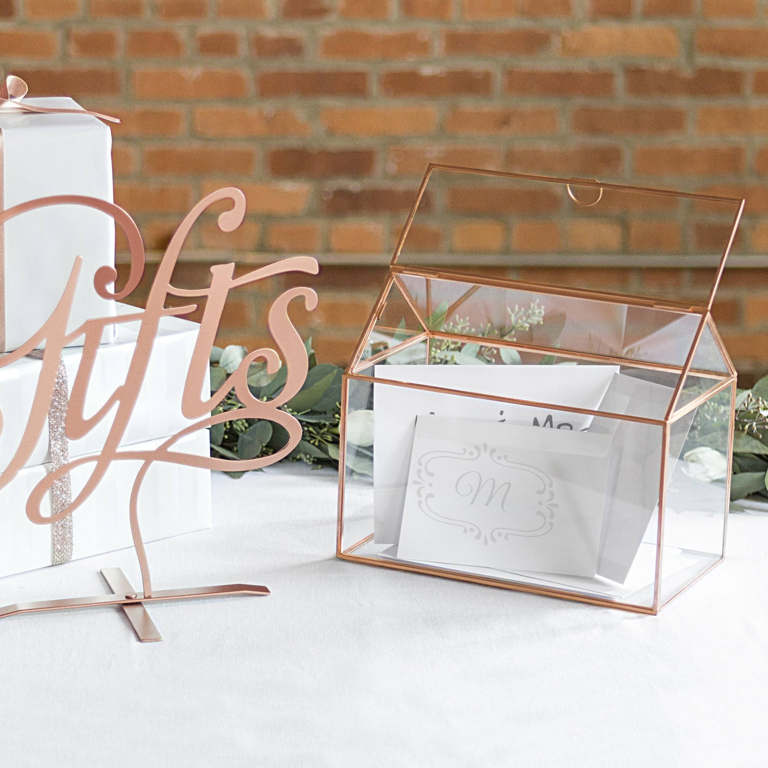 Personalized Glass Terrarium Card Holder T392142