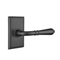 Flat Black Privacy Lever with Rectangular Rose J5640