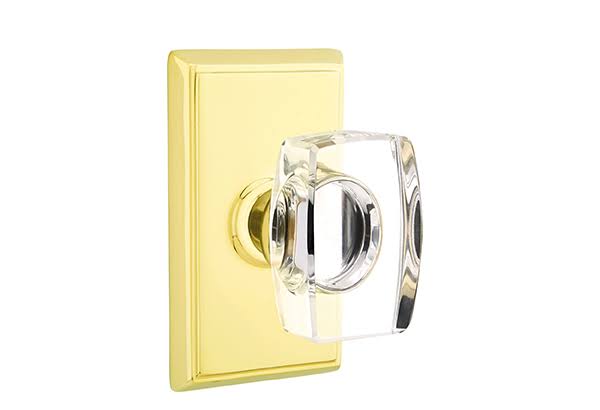 Satin Brass Crystal Knob Privacy Set U357