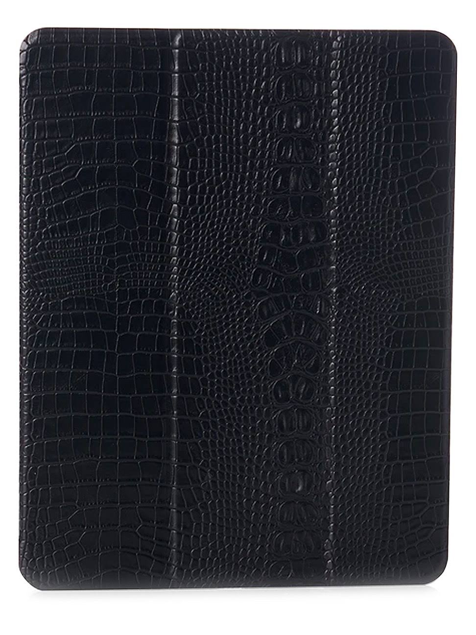 Black Crocodile-Embossed iPad Pro Case U380244