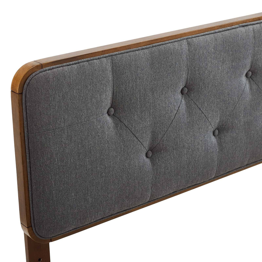 Tufted Twin Fabric and Wood Headboard K7323