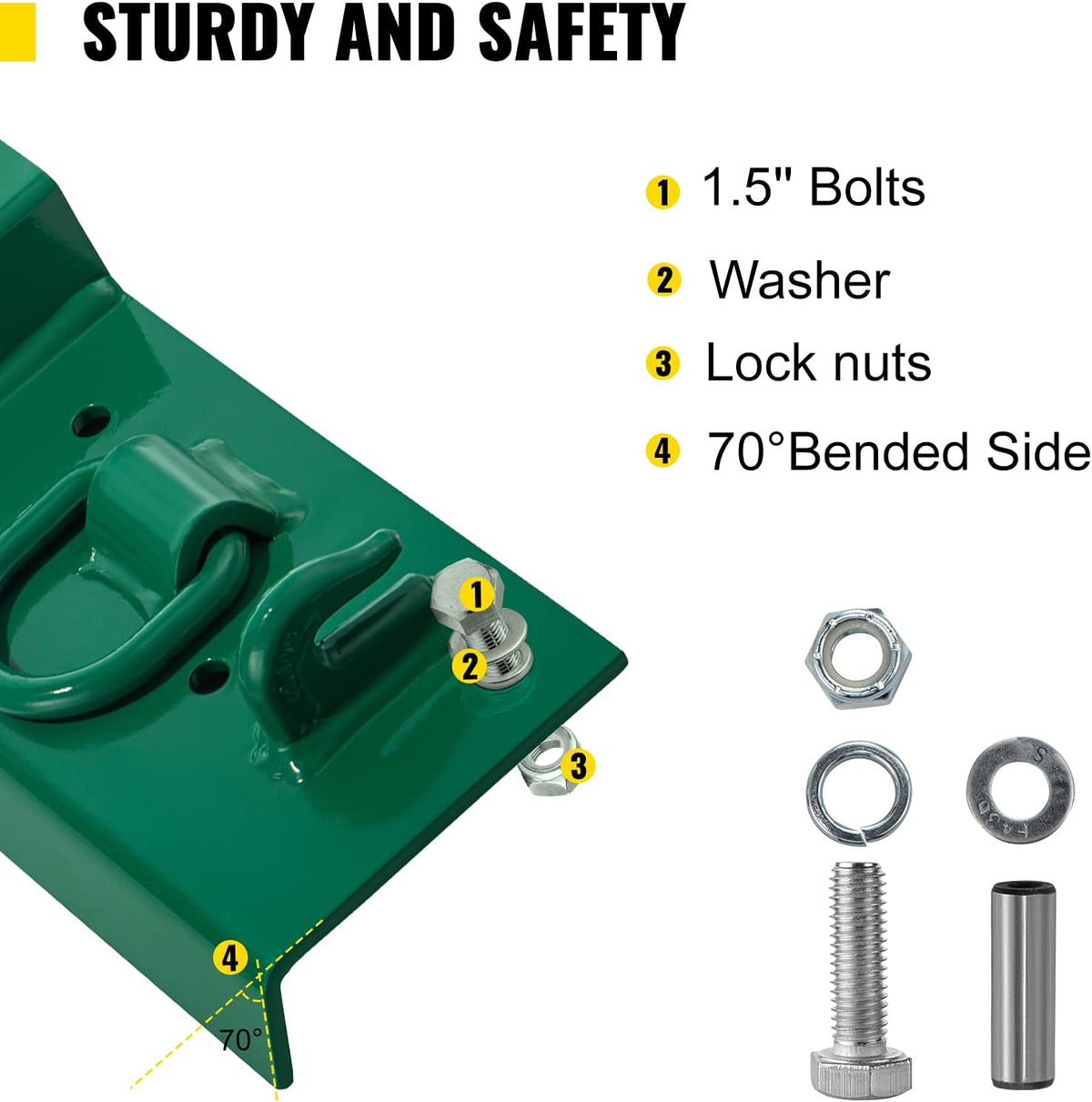 1/4" G70 Forged Bolt on Grab Hooks with 1/2" Shackles P8770