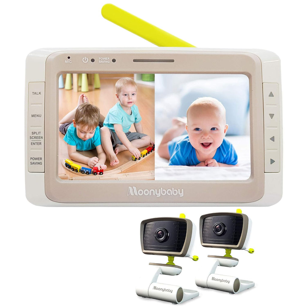 Split 50 Baby Monitor with 2 Cameras and Audio, No WiFi, Large Screen Z196