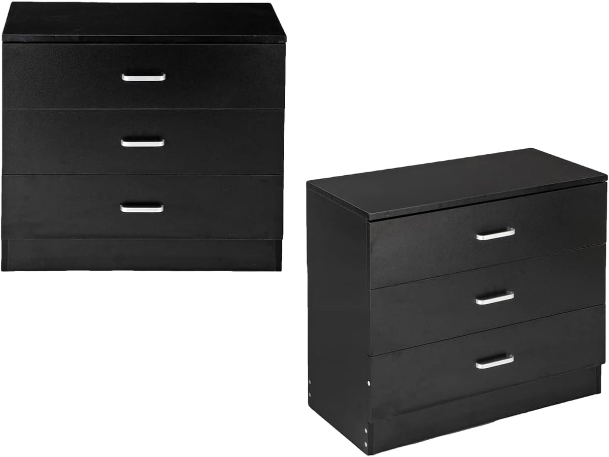 White Wooden Nightstand Set of 2 with Two Drawer J7931