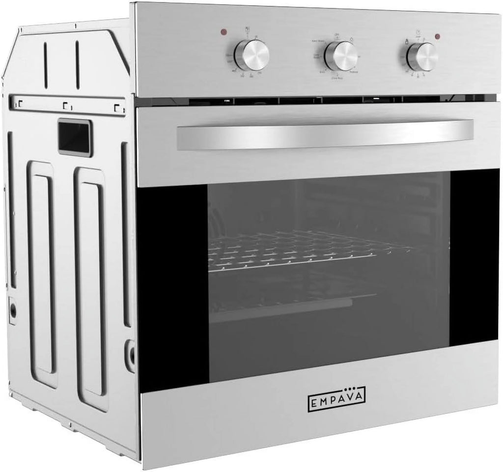 2.3 Cu. Ft. Electric Built-In Single Wall Oven in Black/Silver Tempered Glass Q3819