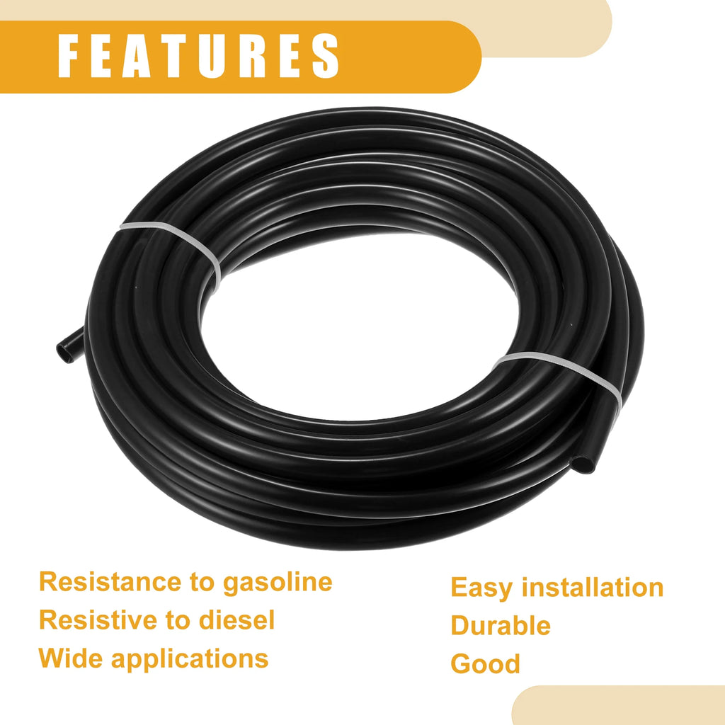 32.8ft 10mm ID Black Nylon Fuel Line Hose K7206