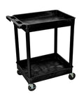 Black 2 Shelves Tub Utility Cart J2729