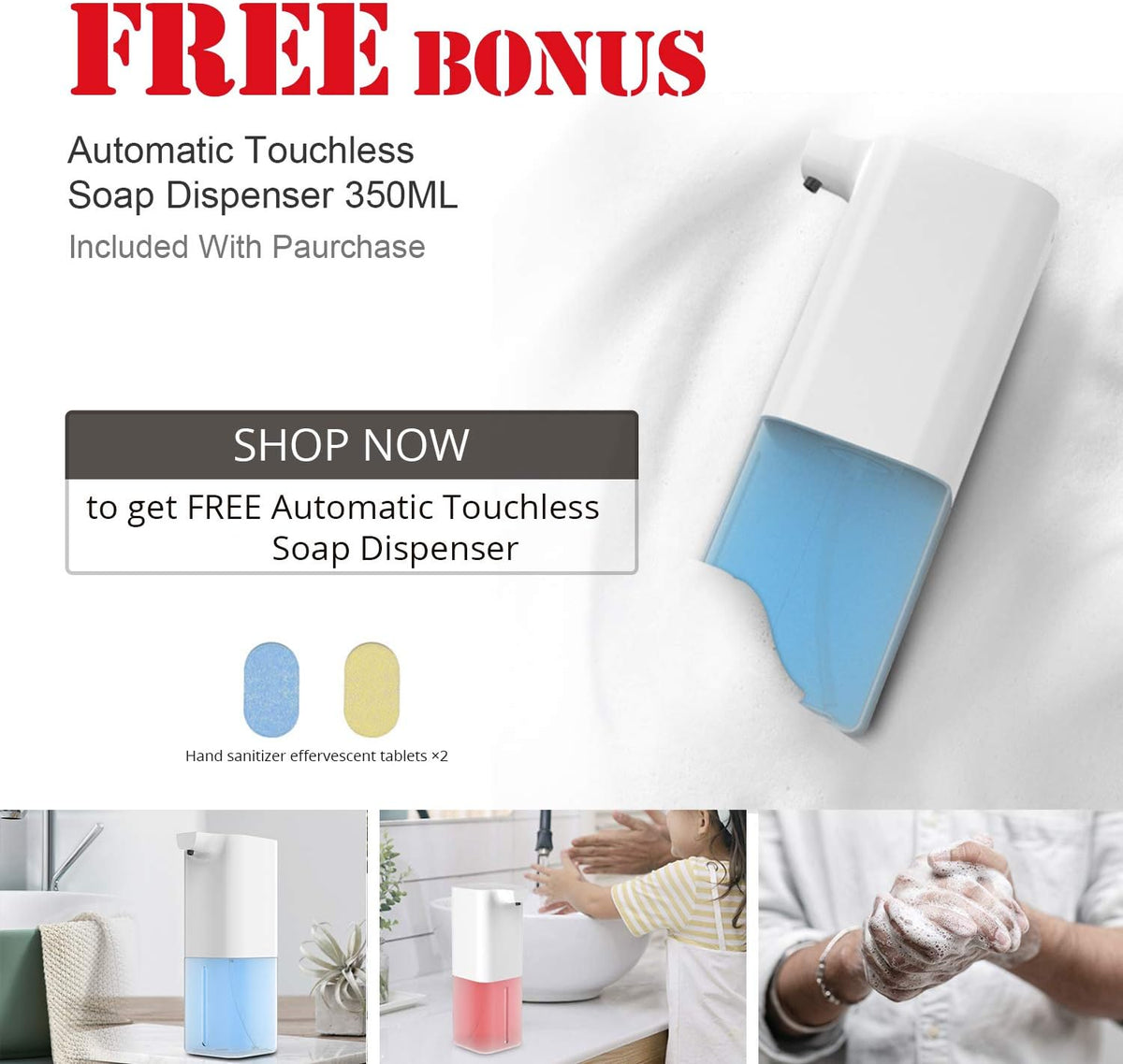 Touchless Hand Sanitizer Dispenser with Floor Stand and Drip Tray, Pack of 2 G8637