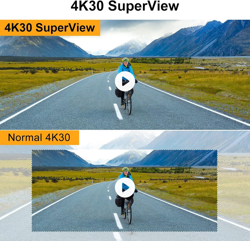 4K60FPS WiFi Action Camera with Dual Touch Screen Display H9672