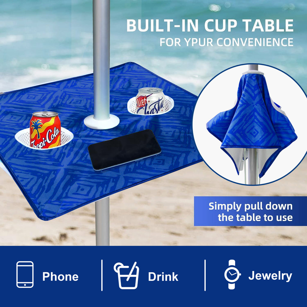 6.5ft Beach Umbrella with Sand Anchor E76002