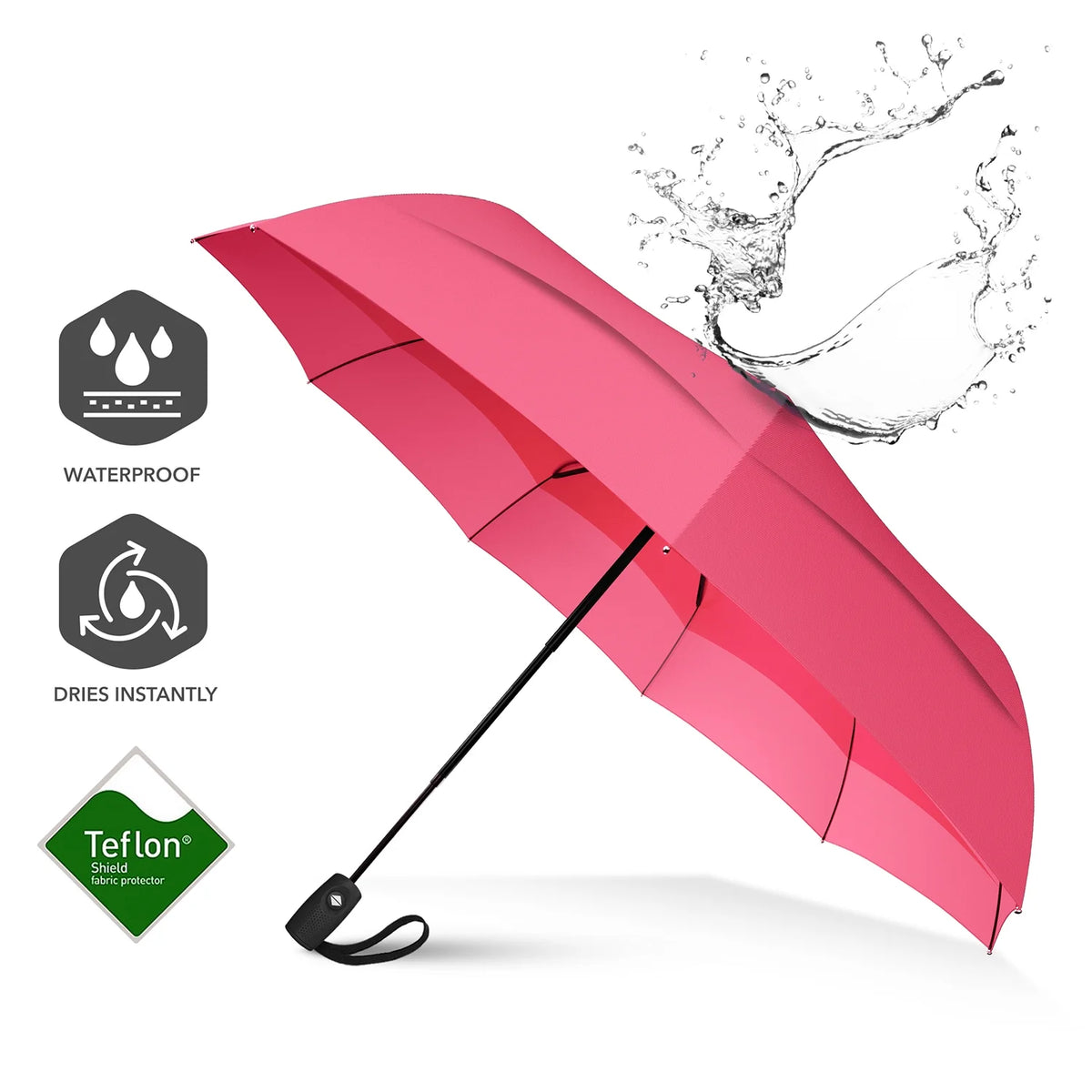 Pink Compact Automatic Travel Umbrella U451797