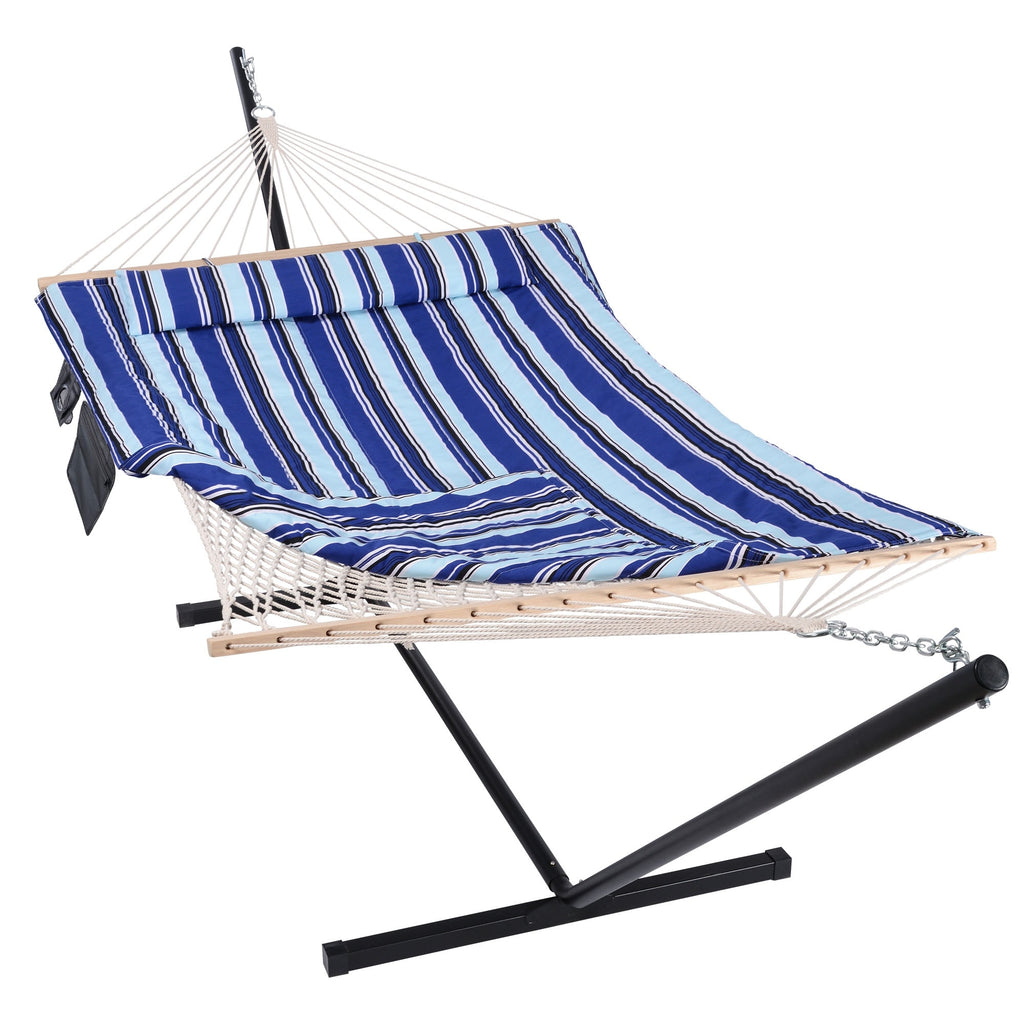 Double Cotton Rope Hammock with Stand X304967