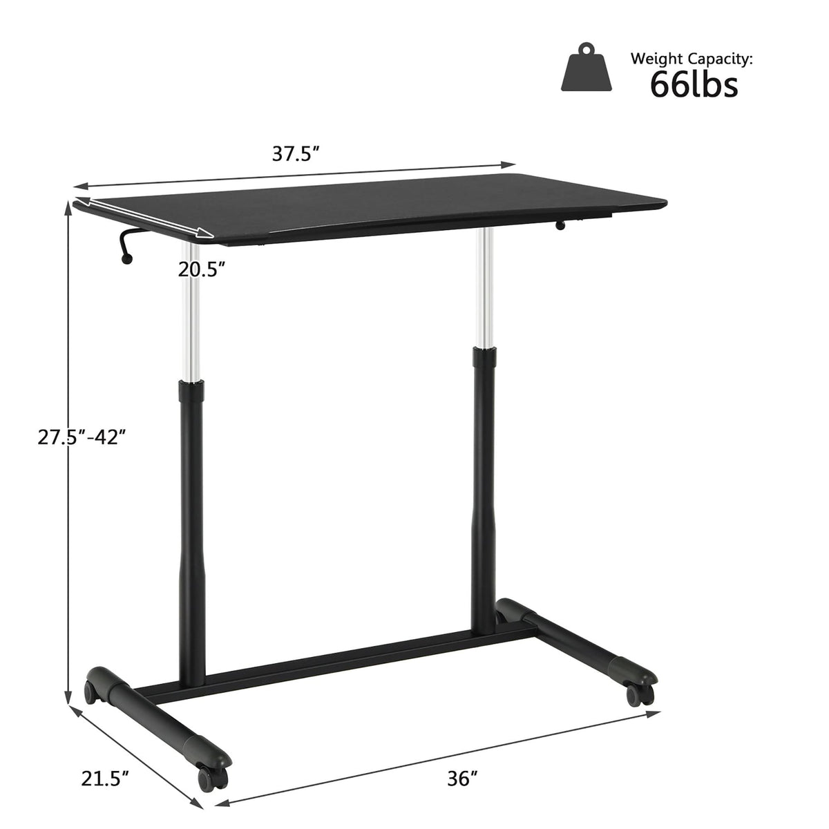 Black Height Adjustable Standing Desk M75508