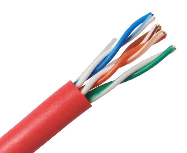 Red 24 AWG 1000ft Cat5e Riser Bulk Ethernet Cable X321