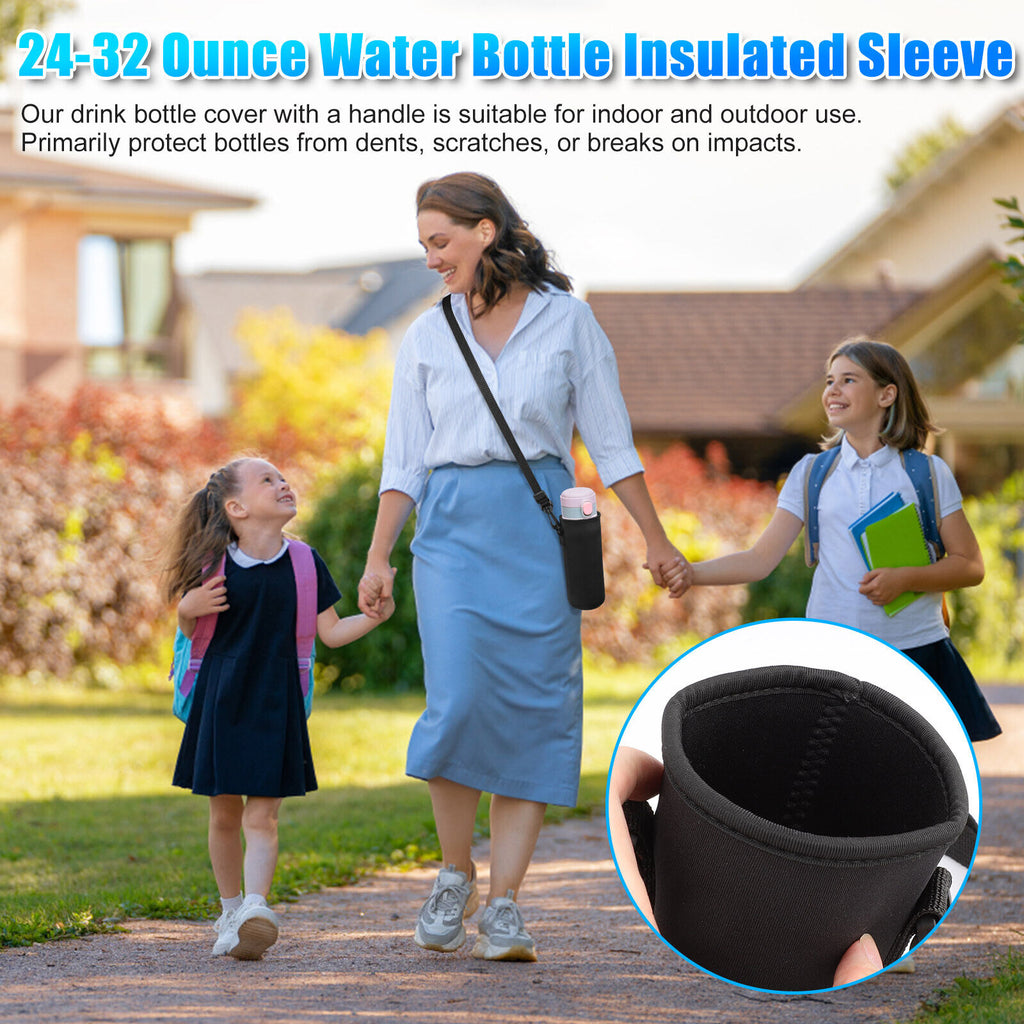 2Pcs Insulated Water Bottle Bags with Adjustable Shoulder Strap Z5220