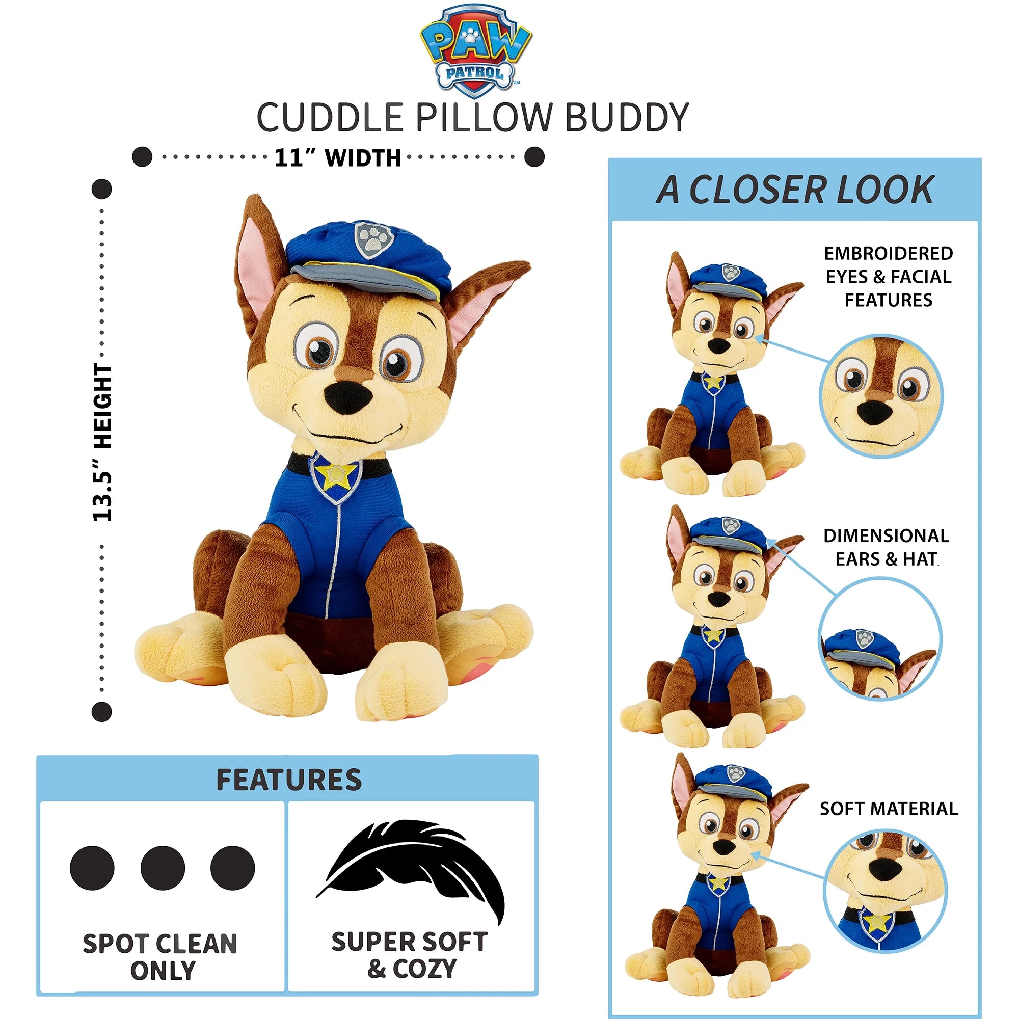 Plush Cuddle and Decorative Pillow Buddy, Blue W1960