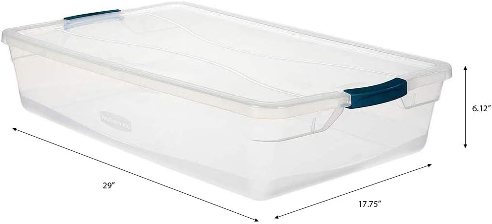 Clear 41 QT Pack of 4 Stackable Plastic Storage Containers with Latching Lids A8879