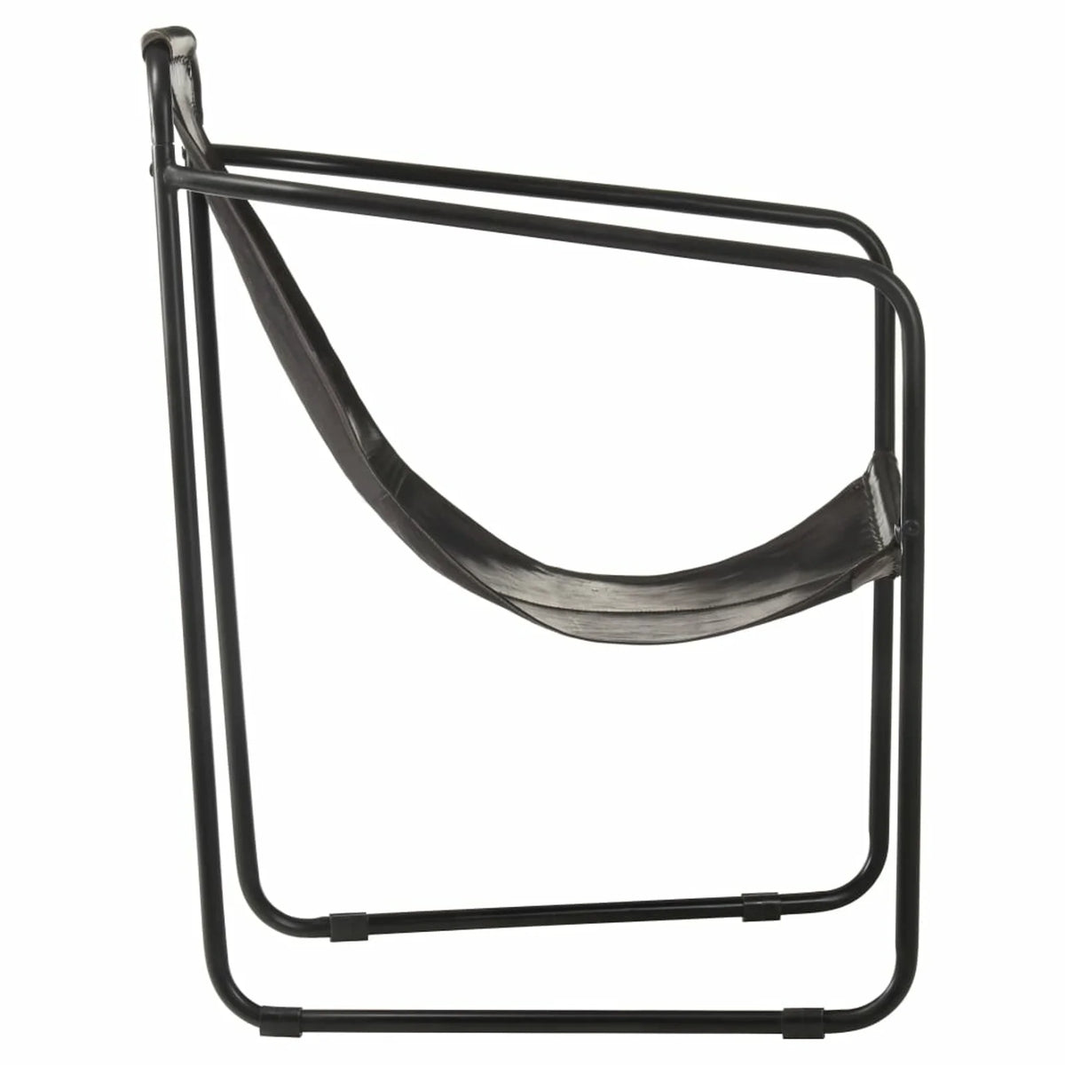 Black Real Leather Armchair A39038